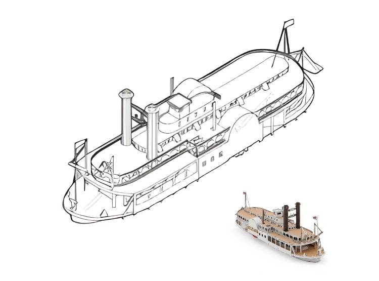 ROMPECABEZAS ARMABLE 3D SULTANA BARCO DE VAPOR PARA NIÑOS Y ADULTOS - 4