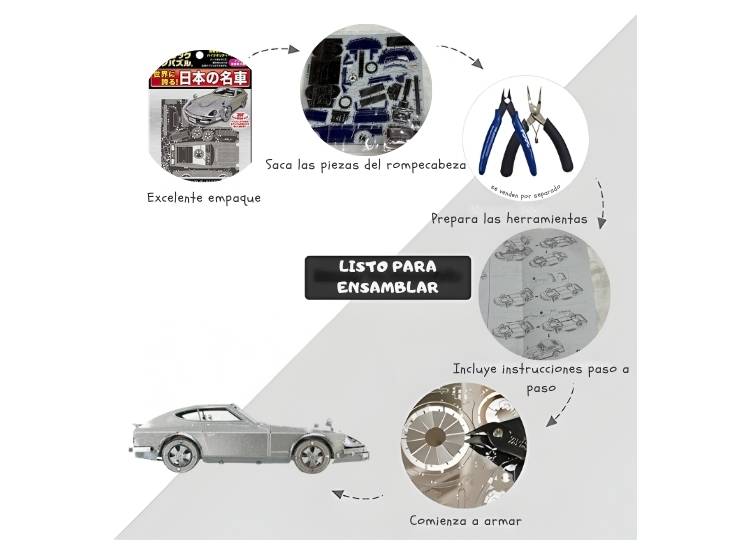 ROMPECABEZAS ARMABLE 3D NISSAN DATSUN 24OZ PARA NIÑOS Y ADULTOS - 7