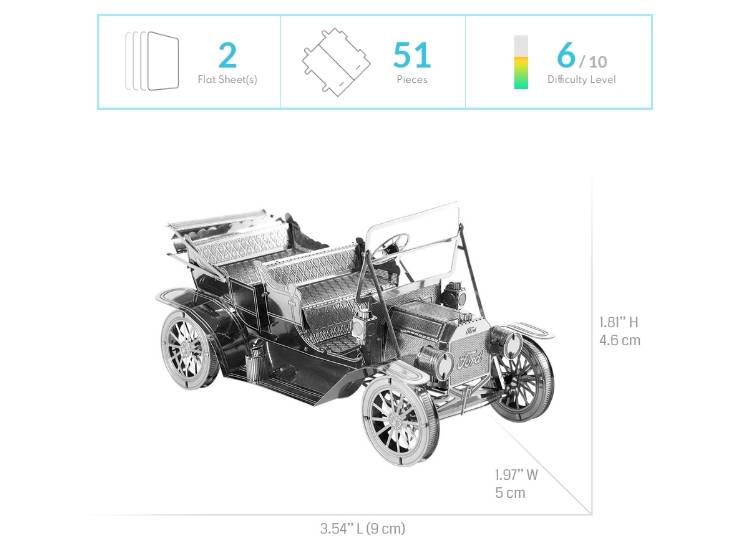 ROMPECABEZAS ARMABLE 3D FORD 1908 PARA NIÑOS Y ADULTOS - 8