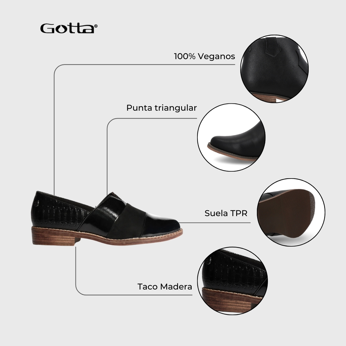 ZAPATOS DE VESTIR MUJER GOTTA NEGRO 17562 - 5