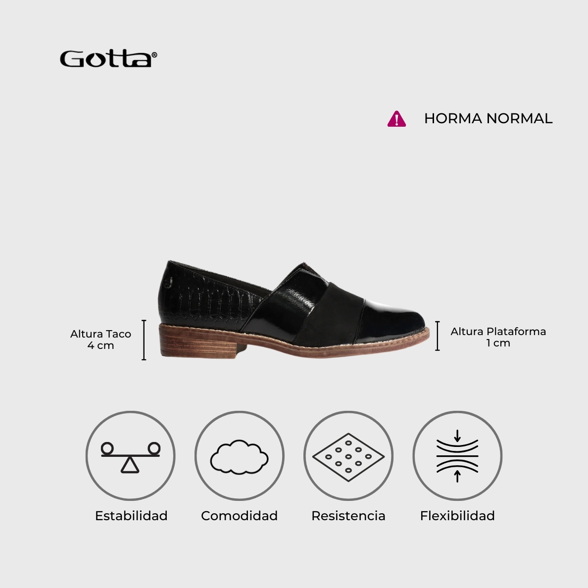 ZAPATOS DE VESTIR MUJER GOTTA NEGRO 17562 - 7