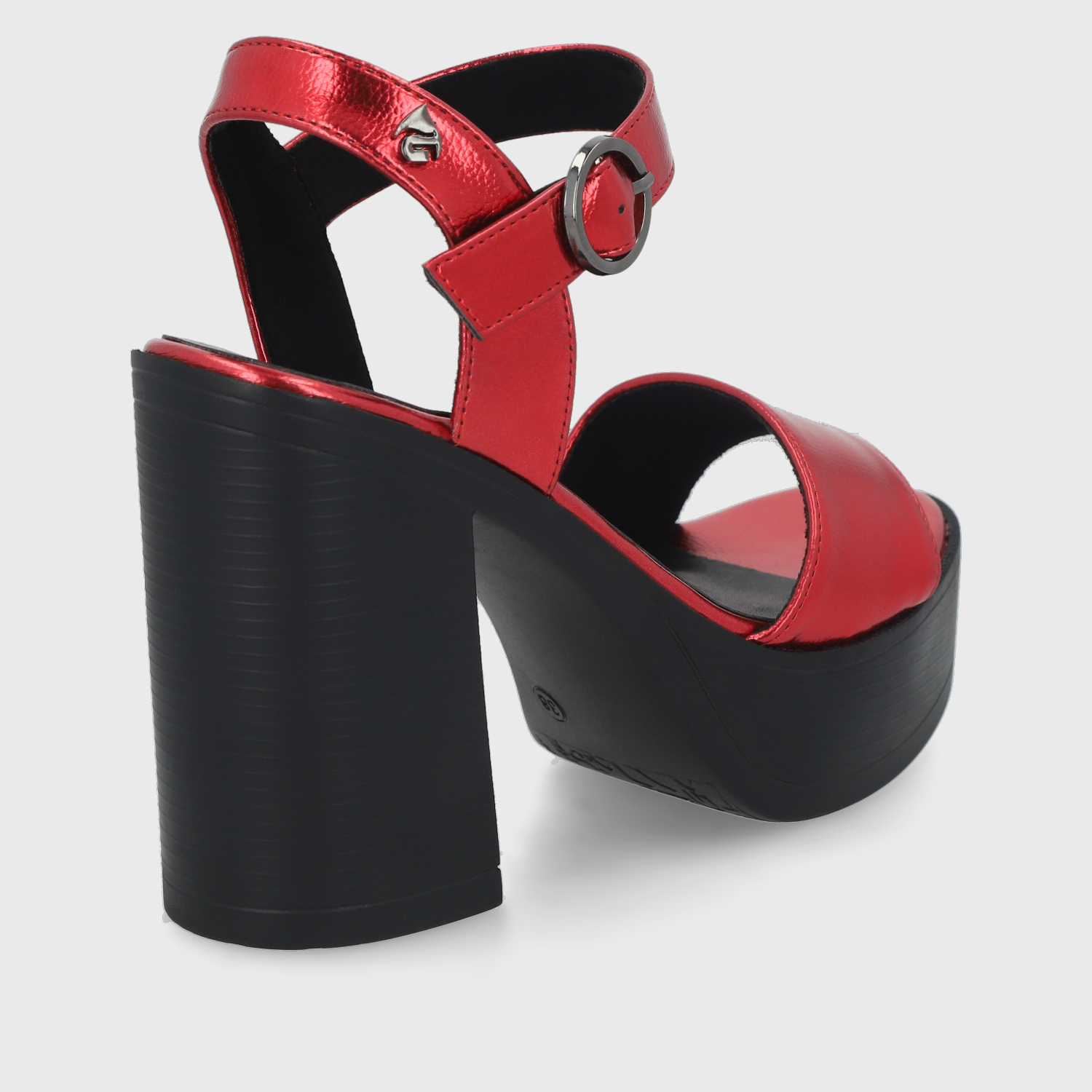 Sandalias Herstyle Para Mujer – Rojo, Tacón Y Cierre De Cremallera, Elegantes