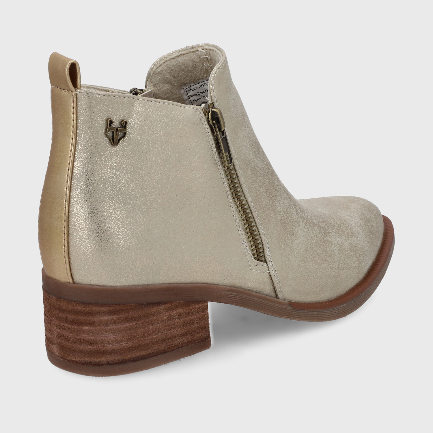 BOTINES MUJER GOTTA DORADO TACO 43101 - 5