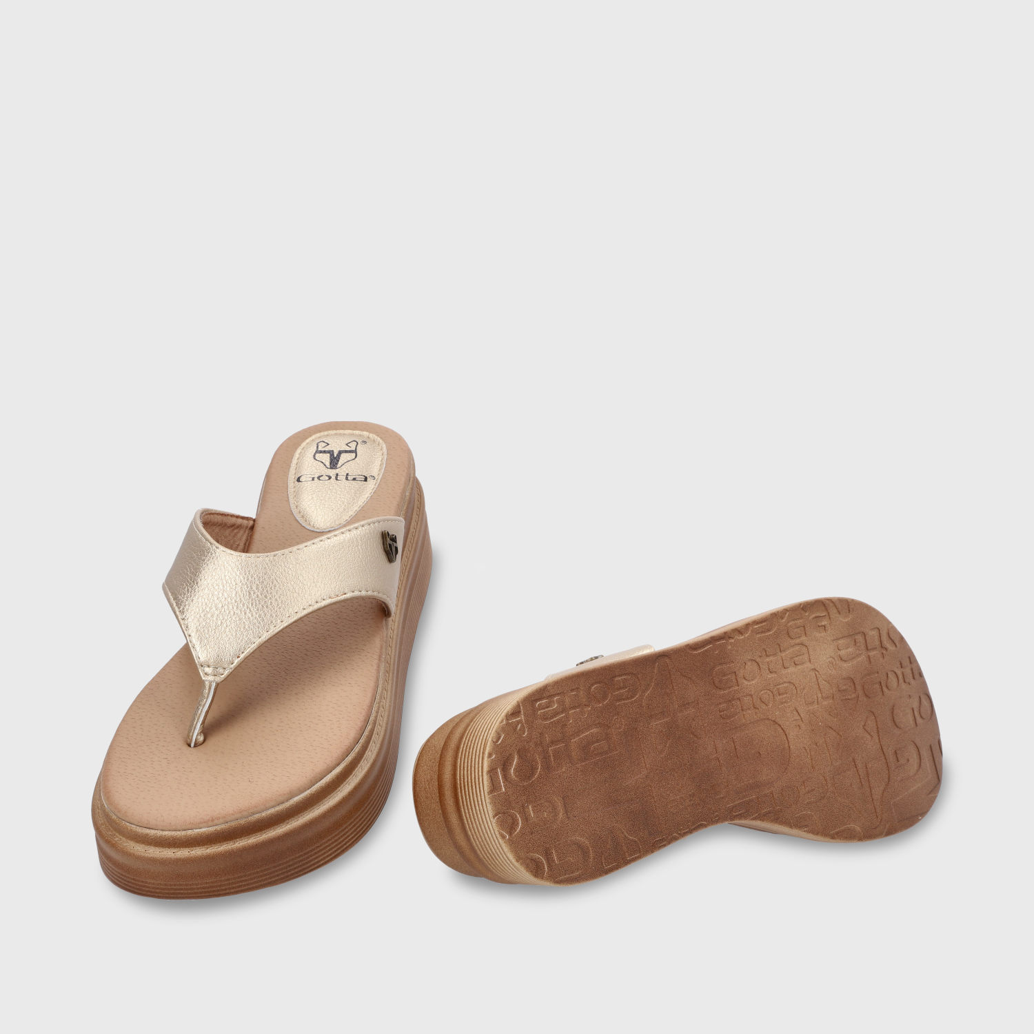 SANDALIAS MUJER GOTTA DORADO PLATAFORMA 43011 - 7