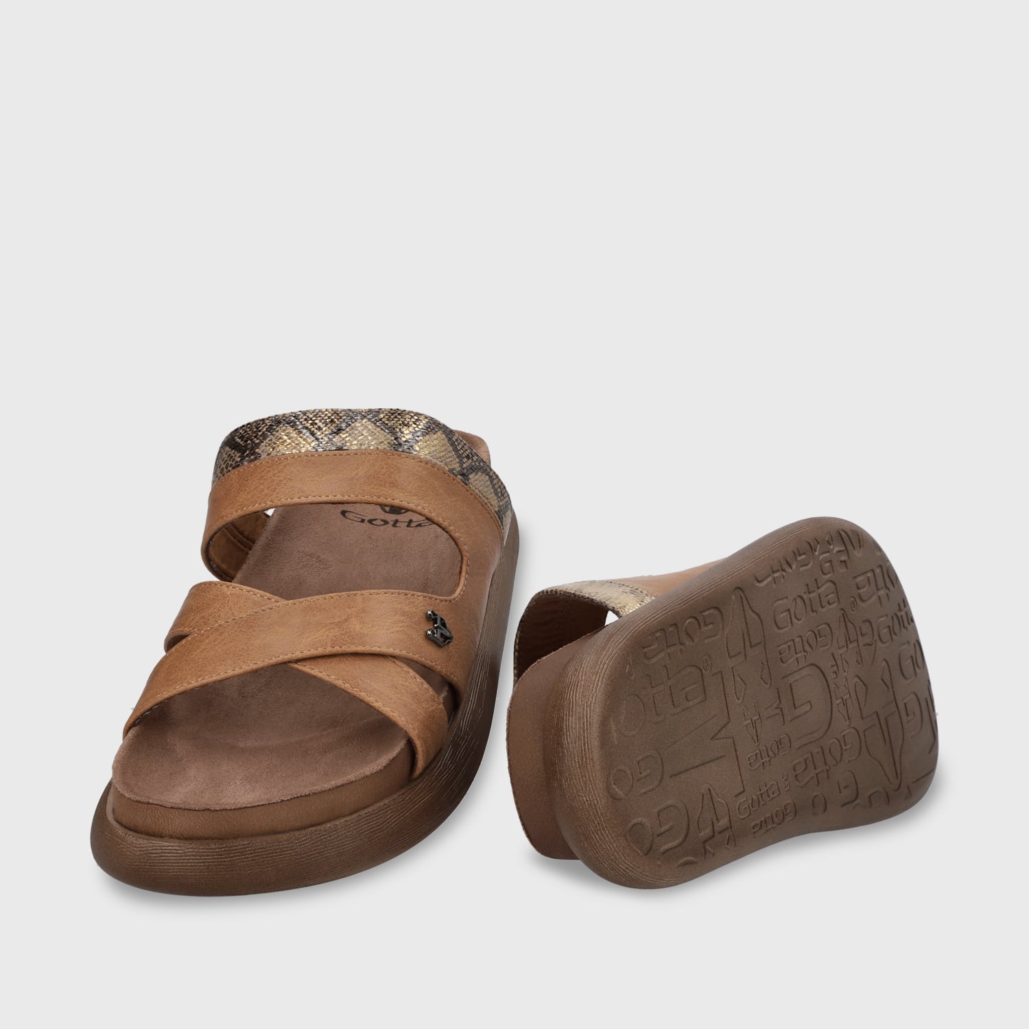 SANDALIAS MUJER GOTTA BEIGE PLANA 53700 - 7
