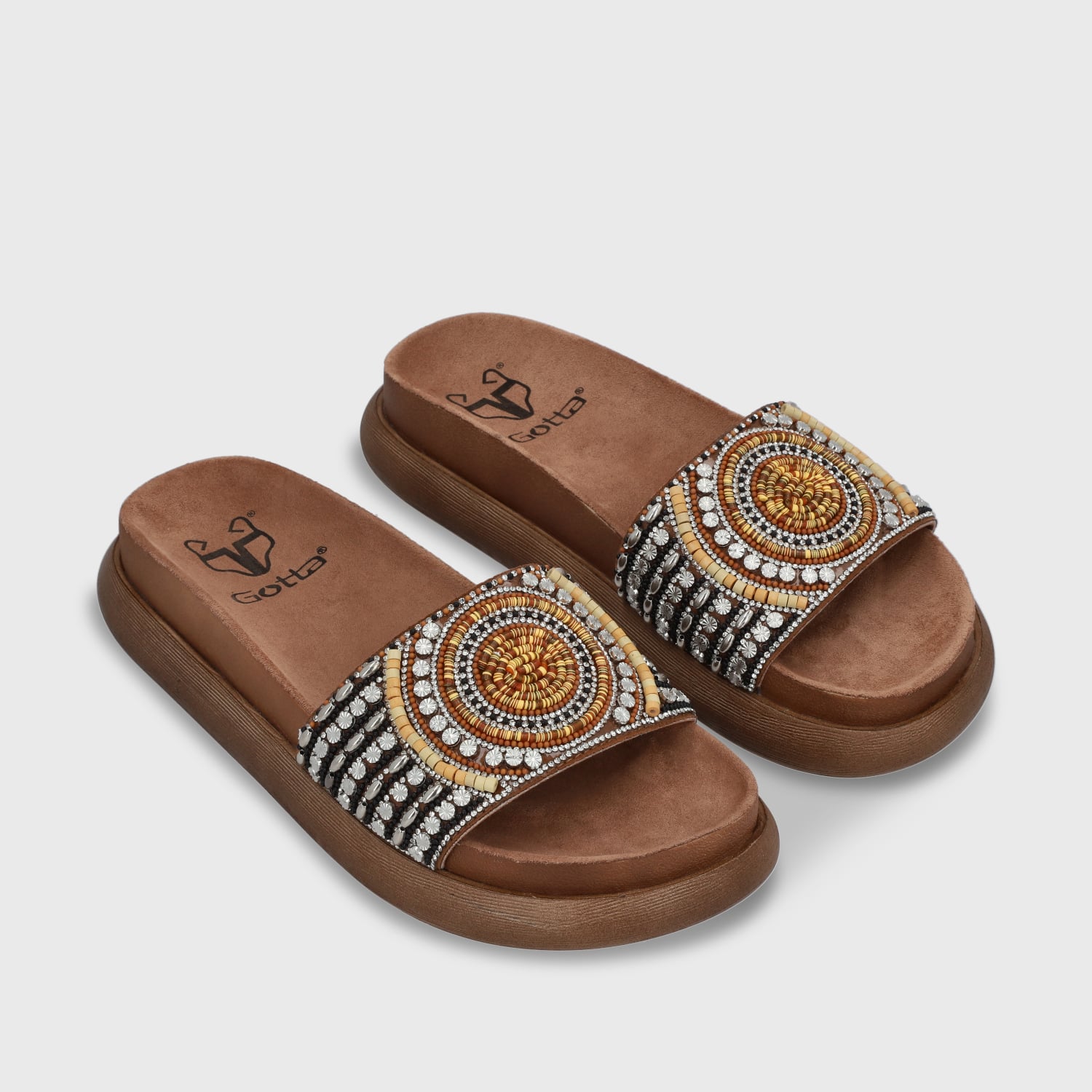 SANDALIAS MUJER GOTTA BEIGE PLANA 53704 - 3