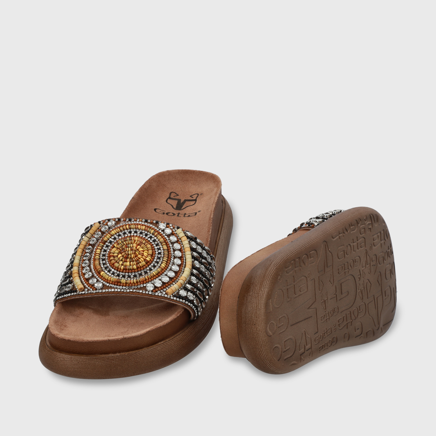 SANDALIAS MUJER GOTTA BEIGE PLANA 53704 - 7