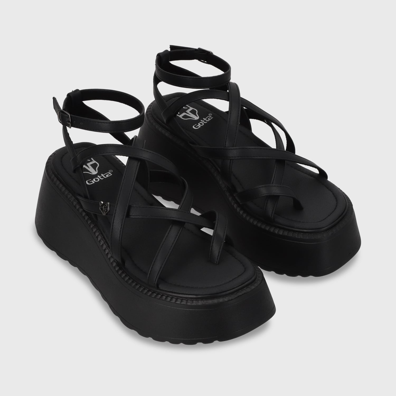 SANDALIAS MUJER GOTTA NEGRO PLATAFORMA 53722 - 3