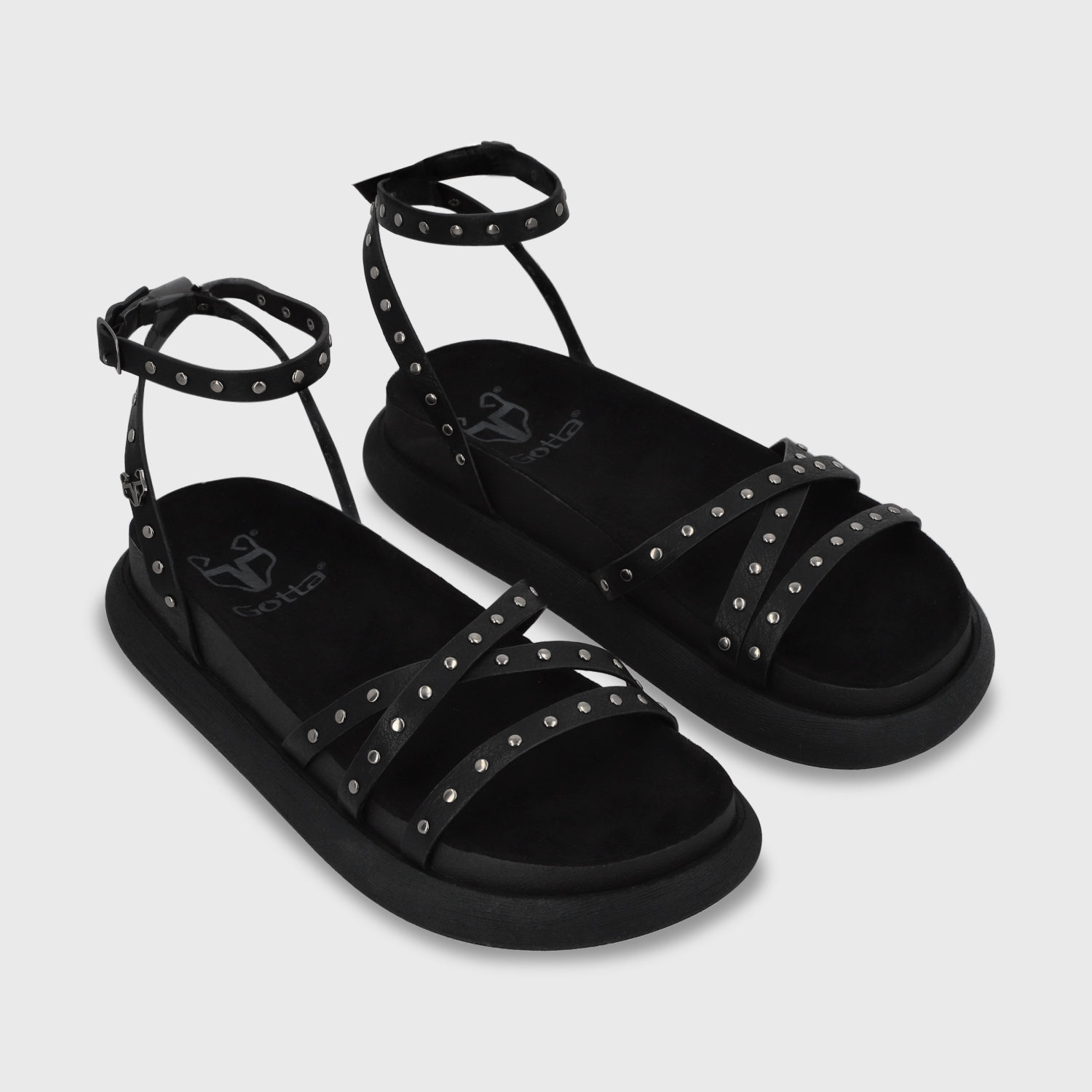 SANDALIAS MUJER GOTTA NEGRO PLANA 53703 - 3