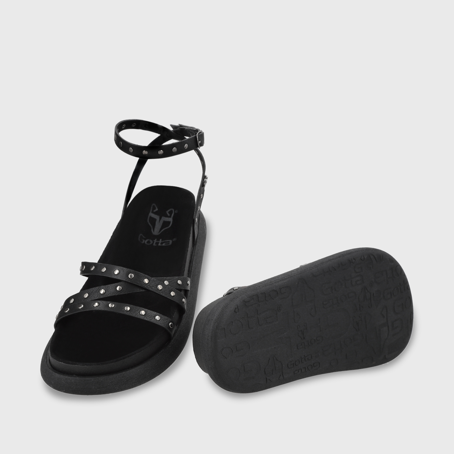 SANDALIAS MUJER GOTTA NEGRO PLANA 53703 - 7