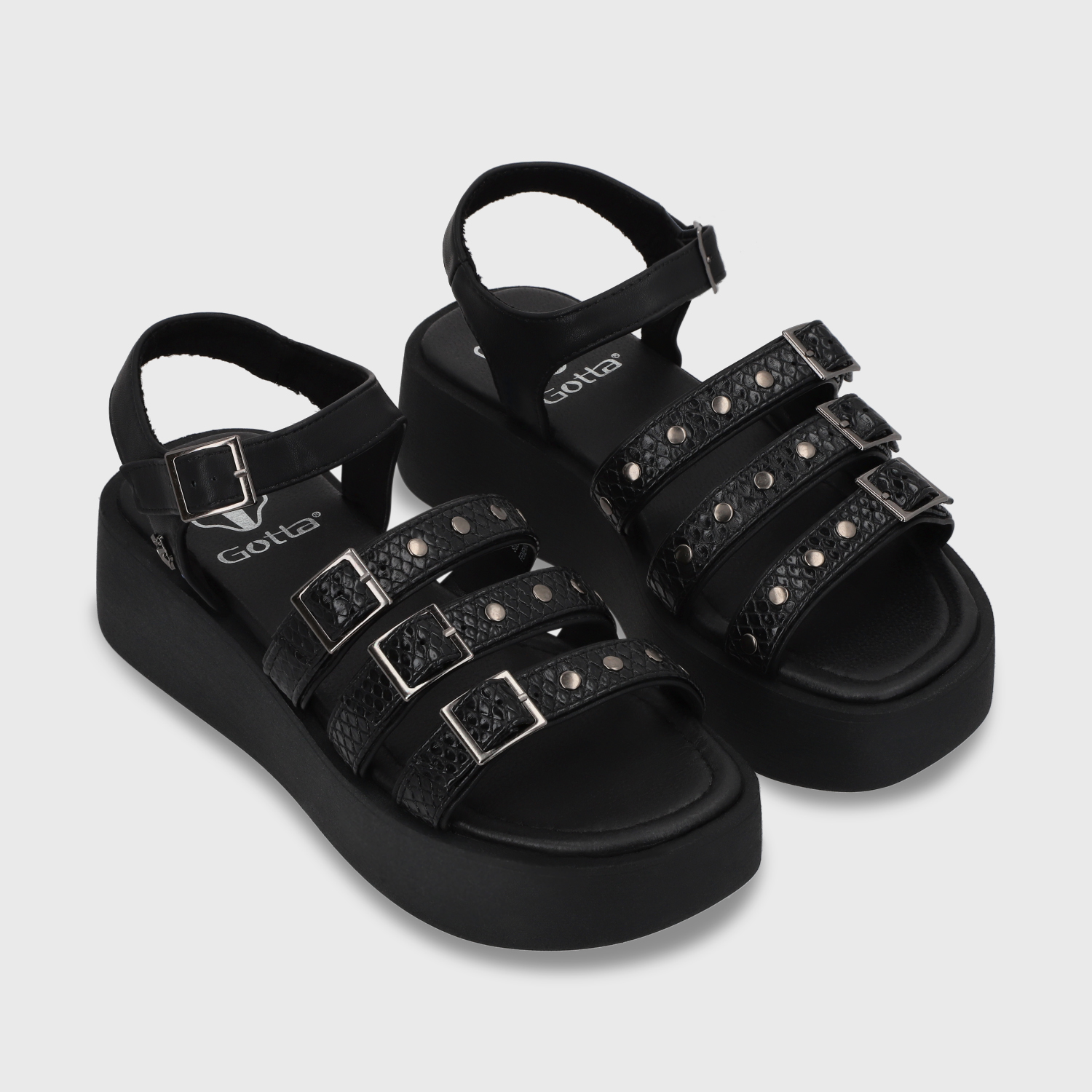 SANDALIAS MUJER GOTTA NEGRO PLATAFORMA 53731 - 3