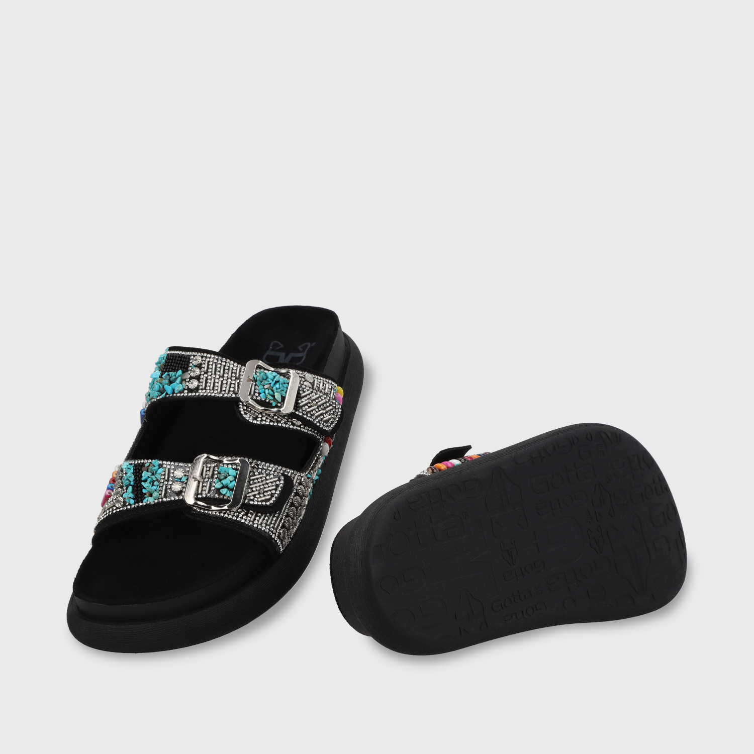 SANDALIAS MUJER GOTTA NEGRO PLANA 53705 - 7