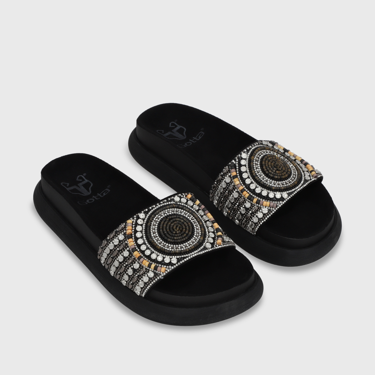 SANDALIAS MUJER GOTTA NEGRO PLANA 53704 - 3