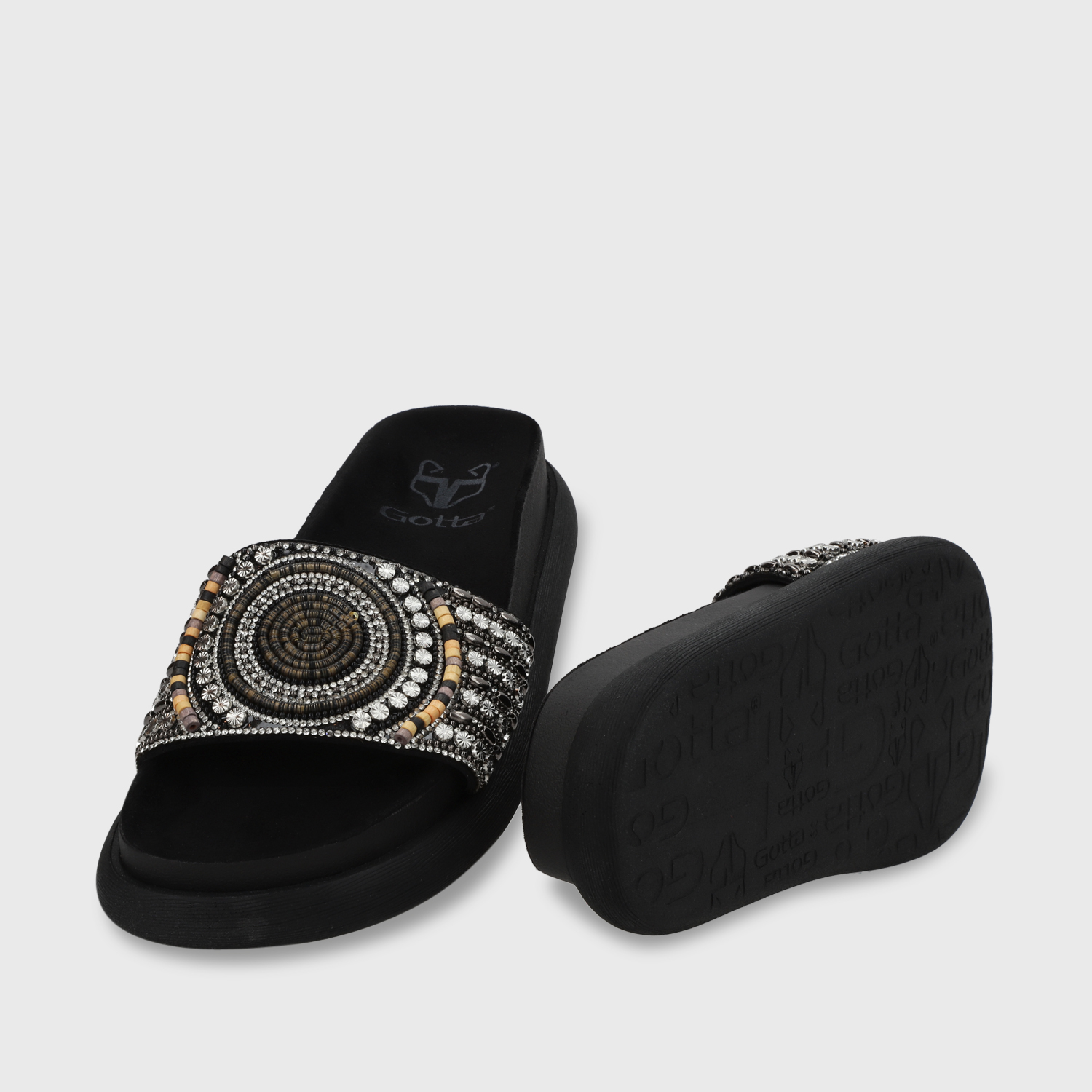 SANDALIAS MUJER GOTTA NEGRO PLANA 53704 - 7