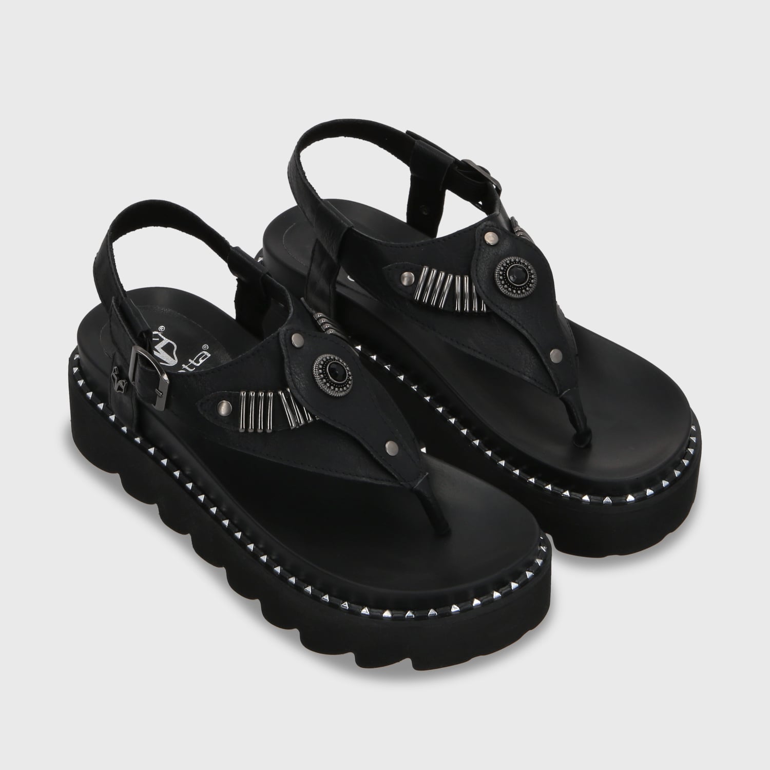 SANDALIAS MUJER GOTTA NEGRO PLANA 1573F - 3