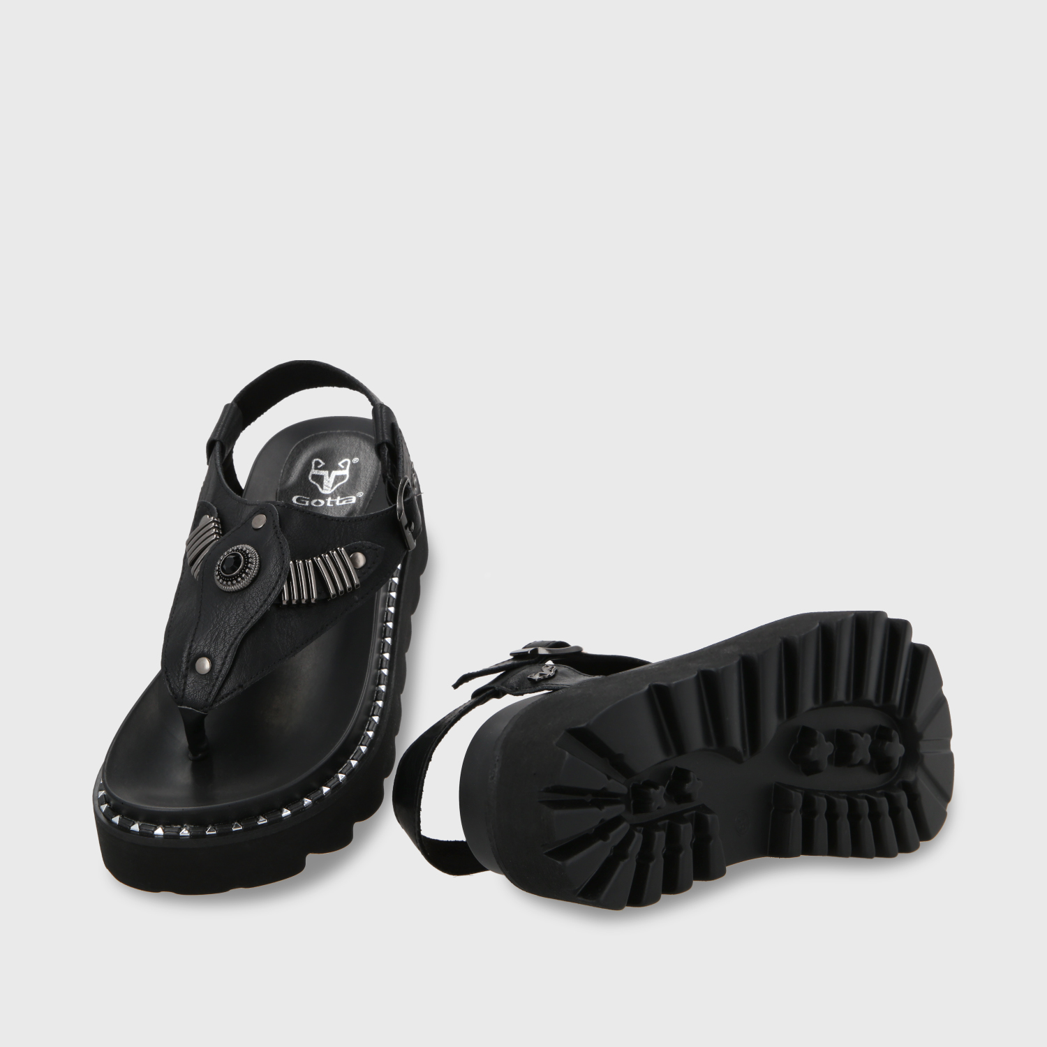 SANDALIAS MUJER GOTTA NEGRO PLANA 1573F - 7