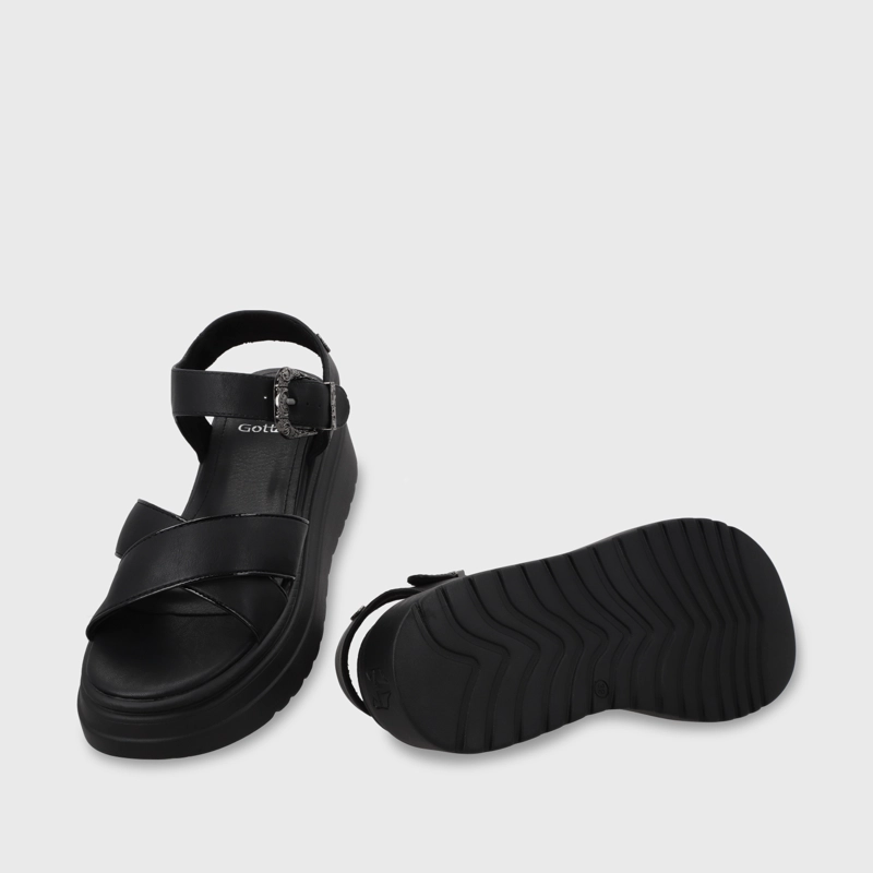 SANDALIA PLATAFORMA NEGRA MUJER 55923 GOTTA - 7