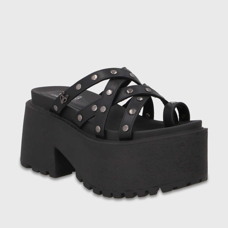 SANDALIA PLATAFORMA NEGRA MUJER 1567F GOTTA - 2