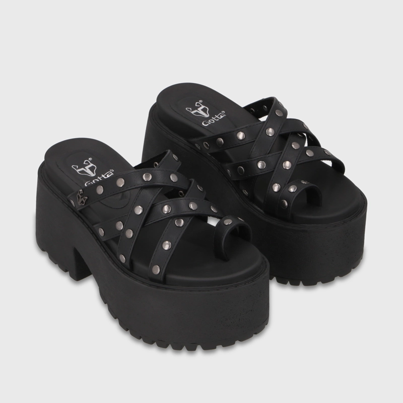 SANDALIA PLATAFORMA NEGRA MUJER 1567F GOTTA - 3