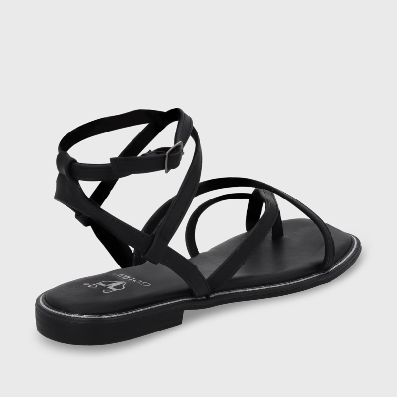 SANDALIA PLANA NEGRA MUJER 55221 GOTTA - 5