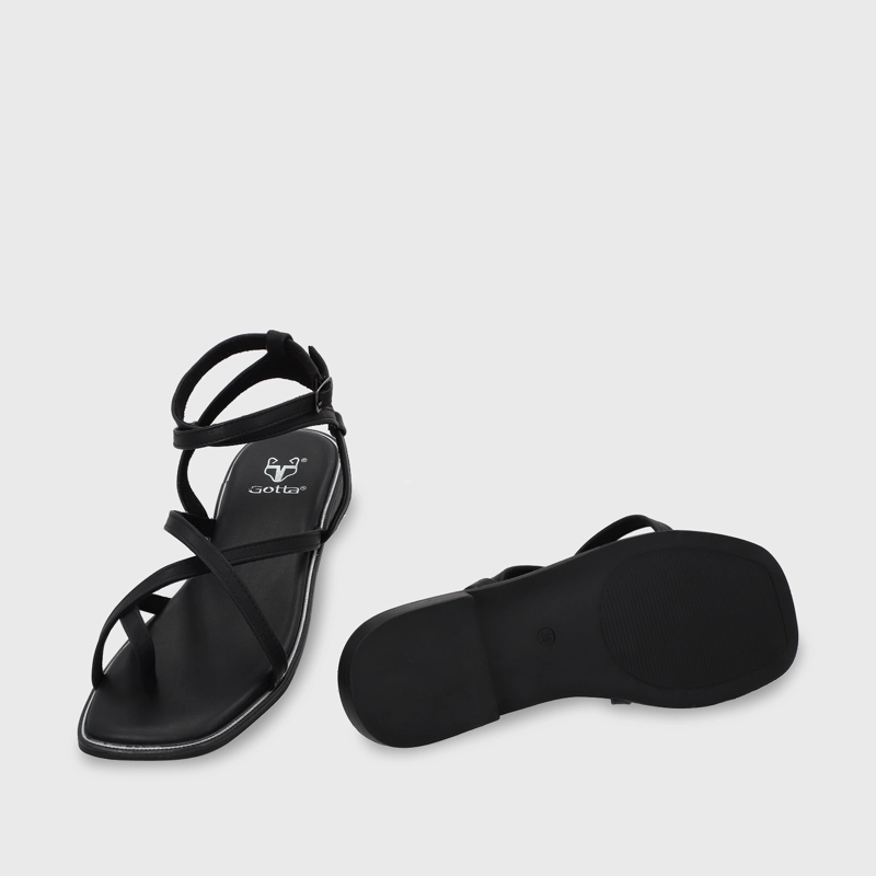 SANDALIA PLANA NEGRA MUJER 55221 GOTTA - 7