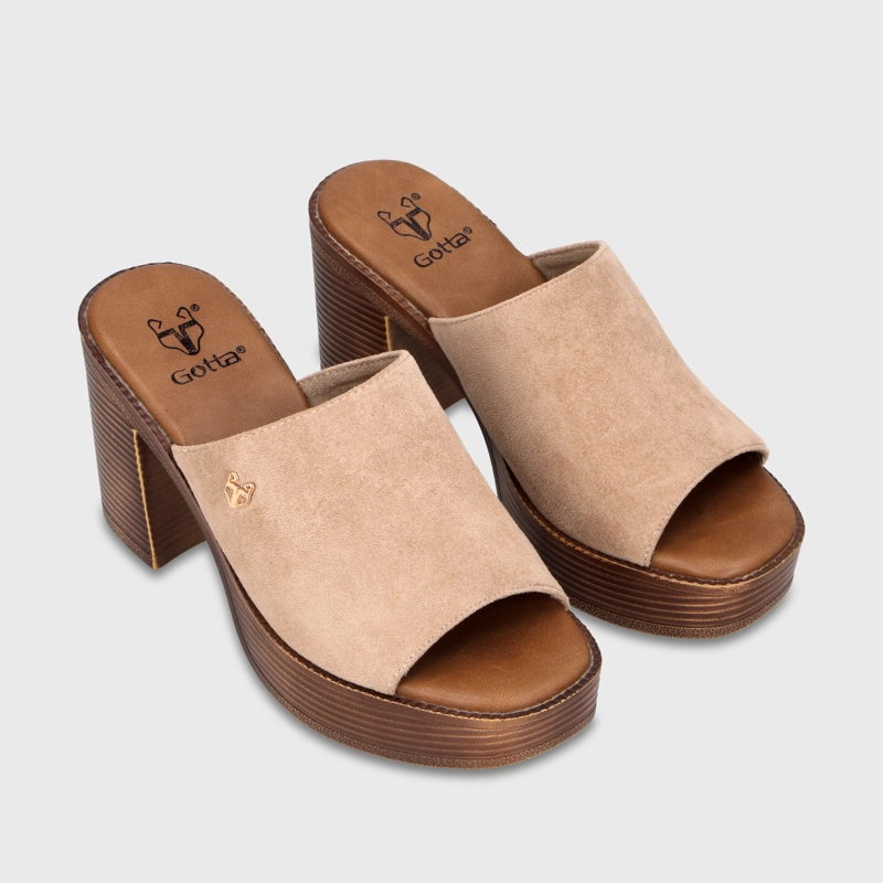 SANDALIA TACO BEIGE MUJER 65920 GOTTA - 3