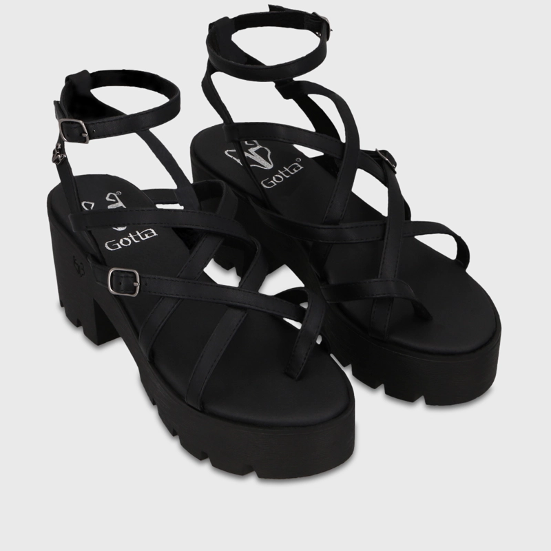 SANDALIA PLATAFORMA NEGRA MUJER 43024 GOTTA - 3