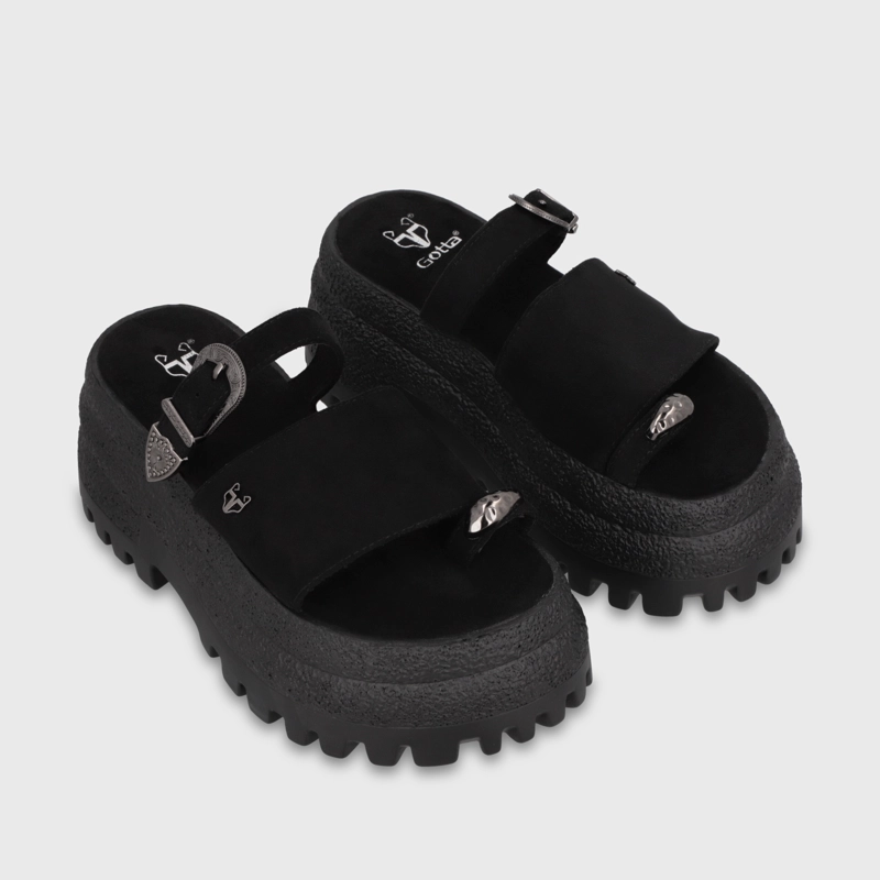 SANDALIA PLATAFORMA NEGRA MUJER 55295 GOTTA - 3