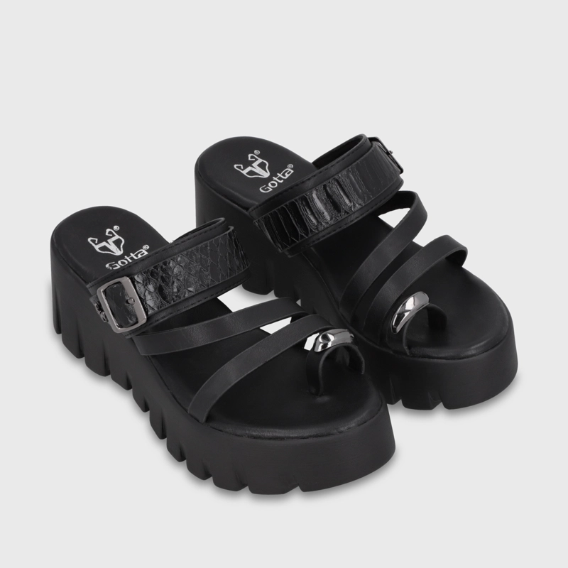 SANDALIA PLATAFORMA NEGRA MUJER 65941 GOTTA - 3