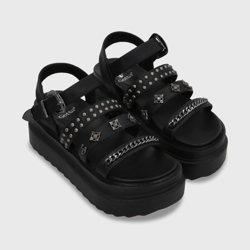 SANDALIA PLATAFORMA NEGRO MUJER 25235 GOTTA - 3