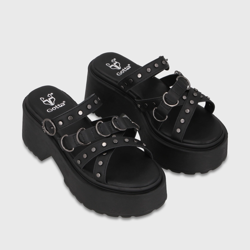 SANDALIA PLATAFORMA NEGRA MUJER 45987 GOTTA - 3