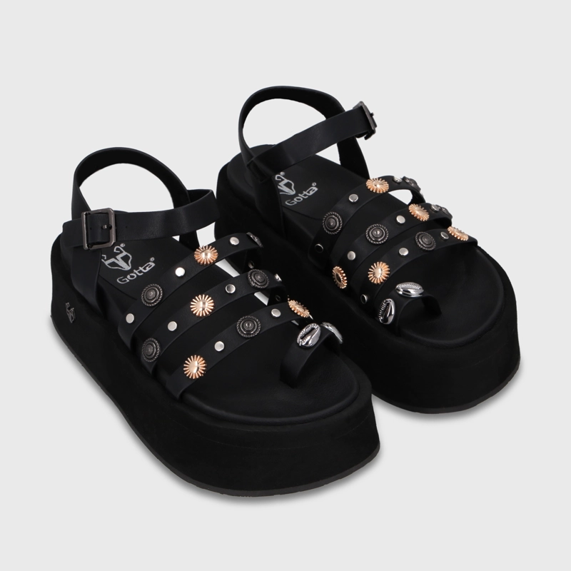 SANDALIA PLATAFORMA NEGRA MUJER 55943 GOTTA - 3