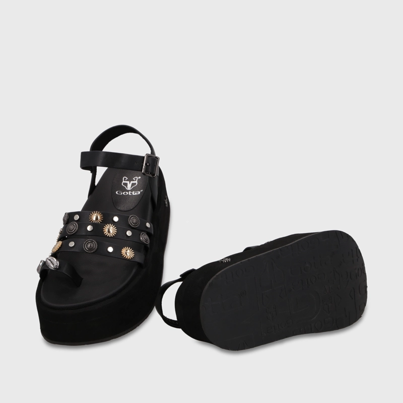 SANDALIA PLATAFORMA NEGRA MUJER 55943 GOTTA - 7