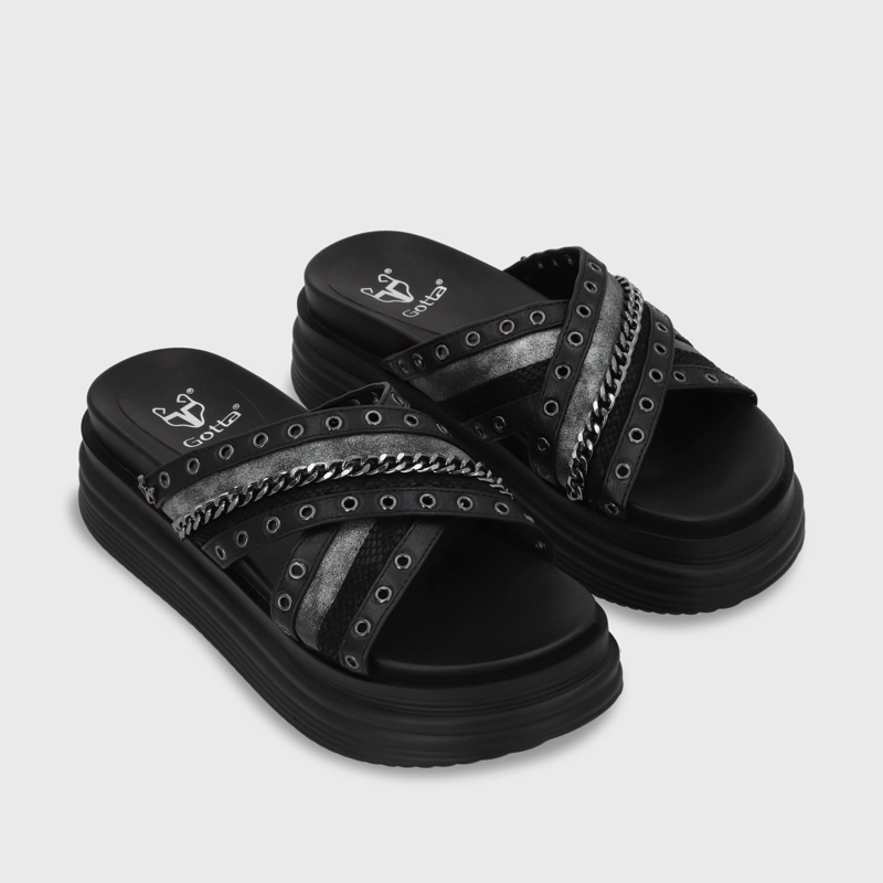 SANDALIA PLATAFORMA NEGRO MUJER 1571B GOTTA - 3