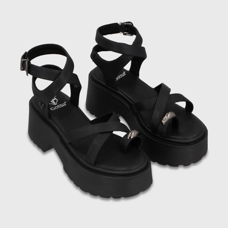 SANDALIA PLATAFORMA NEGRA MUJER 45986 GOTTA - 3