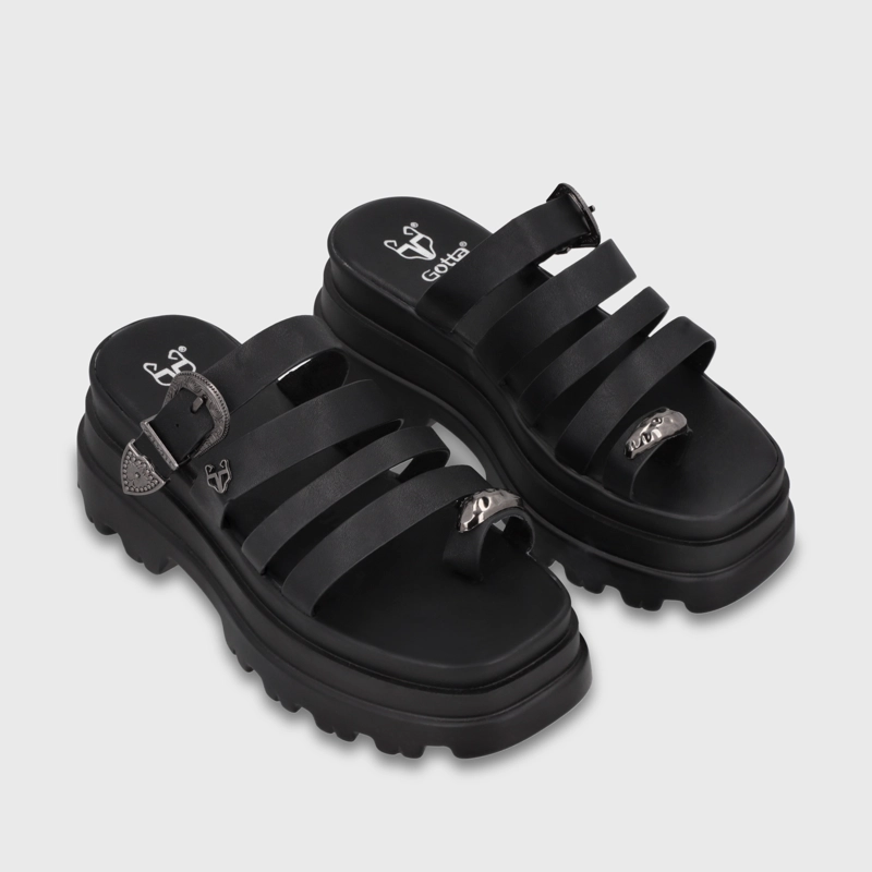 SANDALIA PLATAFORMA NEGRA MUJER 45732 GOTTA - 3