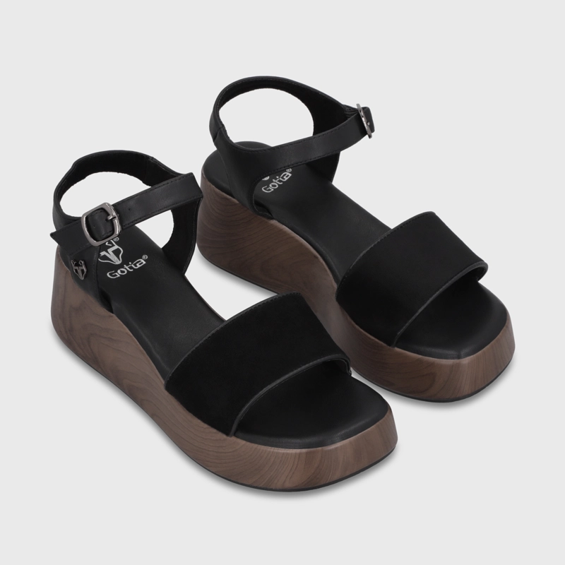 SANDALIA PLATAFORMA NEGRA MUJER 65820 GOTTA - 3