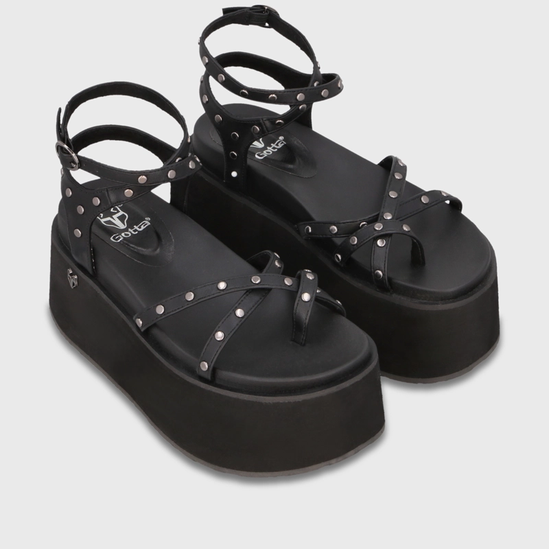 SANDALIA PLATAFORMA NEGRA MUJER 35188 GOTTA - 3