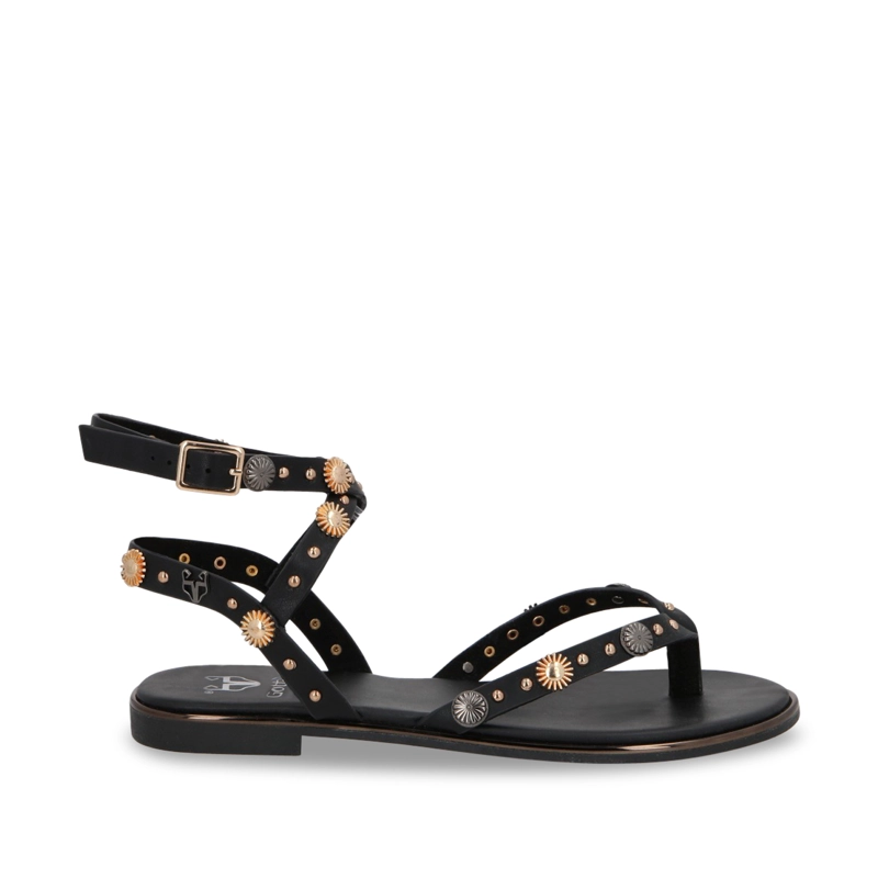 SANDALIA PLANA NEGRA MUJER 55211 GOTTA - 1