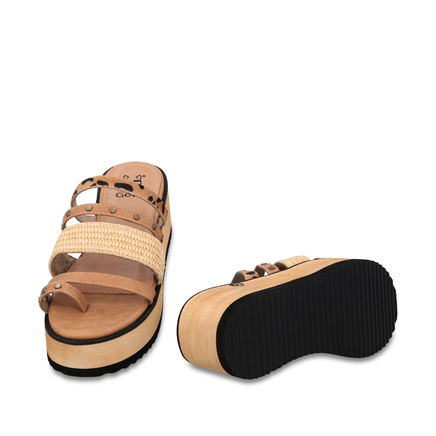 SANDALIA PLATAFORMA BEIGE MUJER 15617 - 7