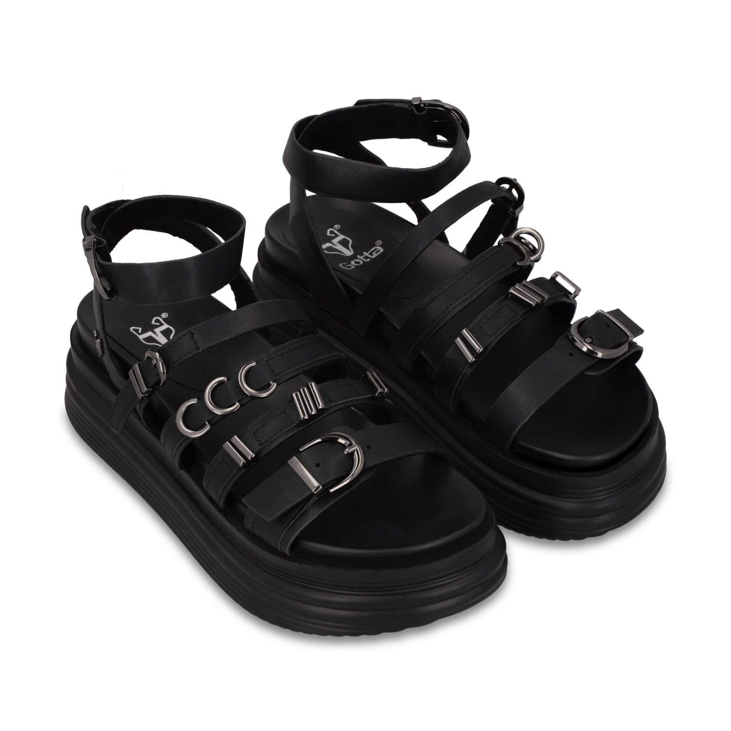 SANDALIA PLATAFORMA NEGRA MUJER 1571C - 3