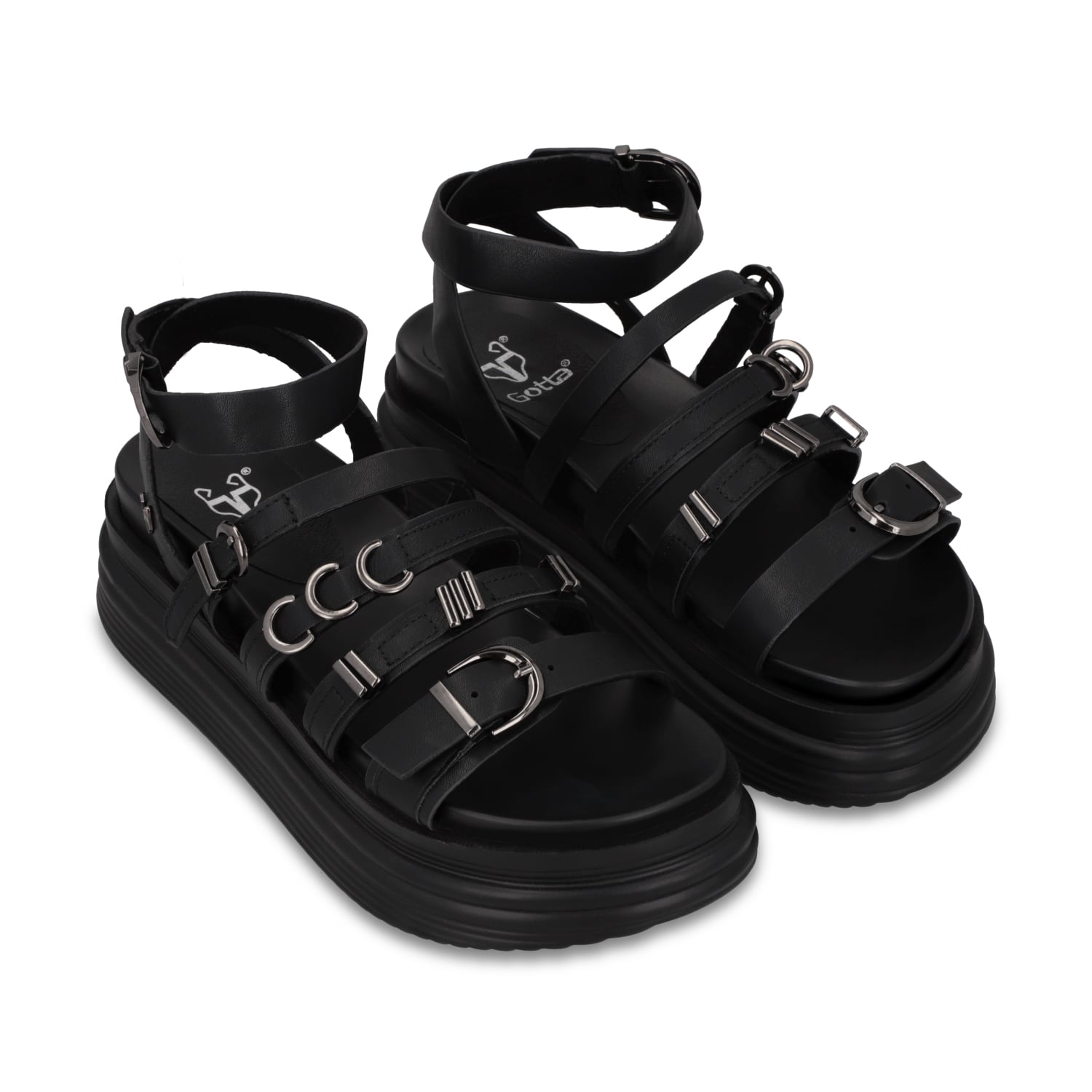 SANDALIA PLATAFORMA NEGRA MUJER 1571C - 3