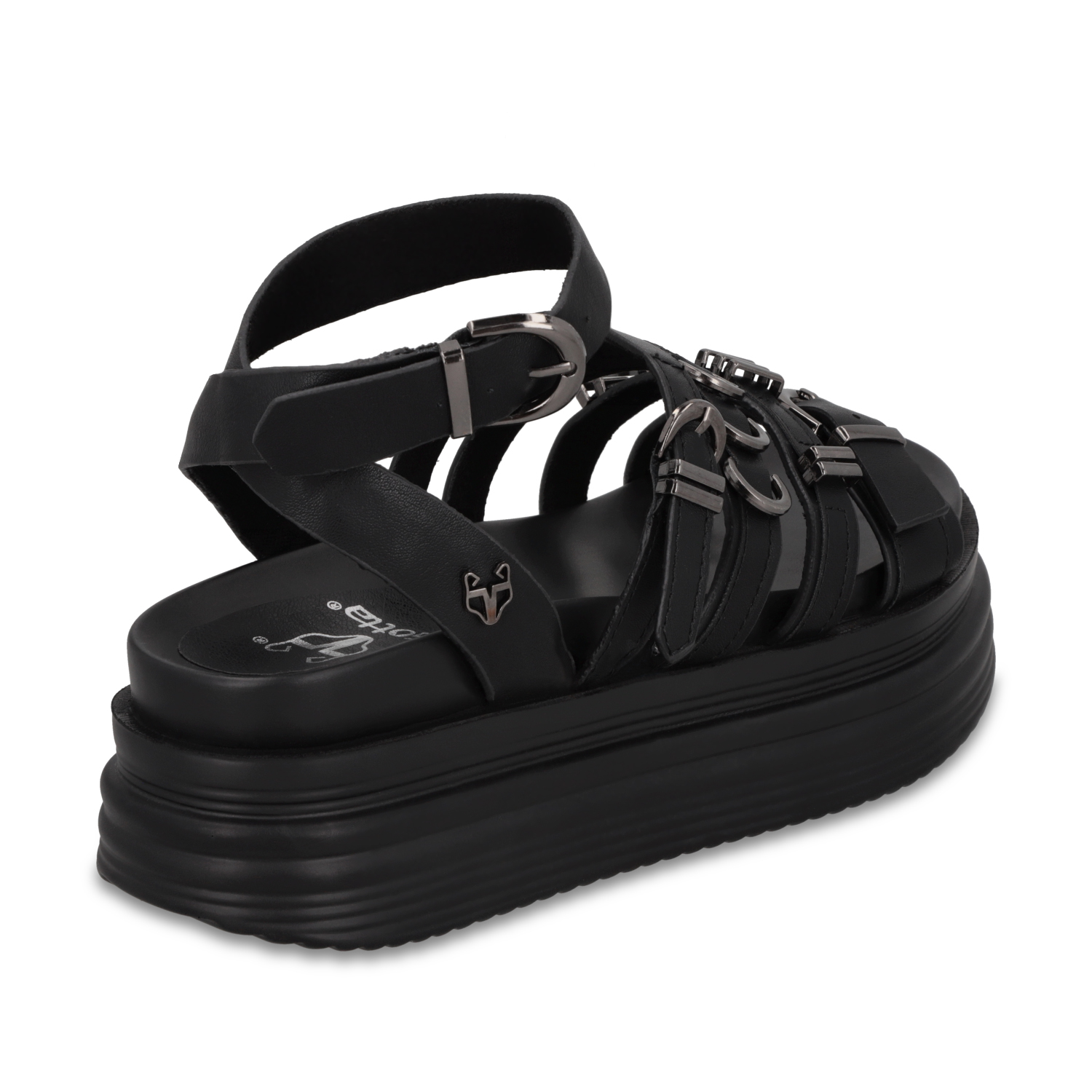 SANDALIA PLATAFORMA NEGRA MUJER 1571C - 5