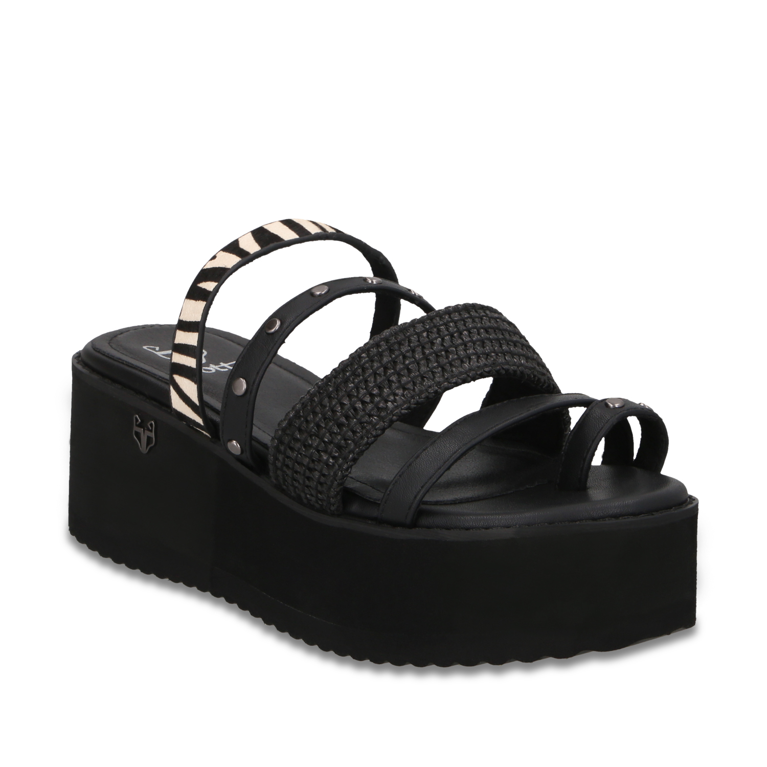 SANDALIA PLATAFORMA NEGRA MUJER 15617 - 2