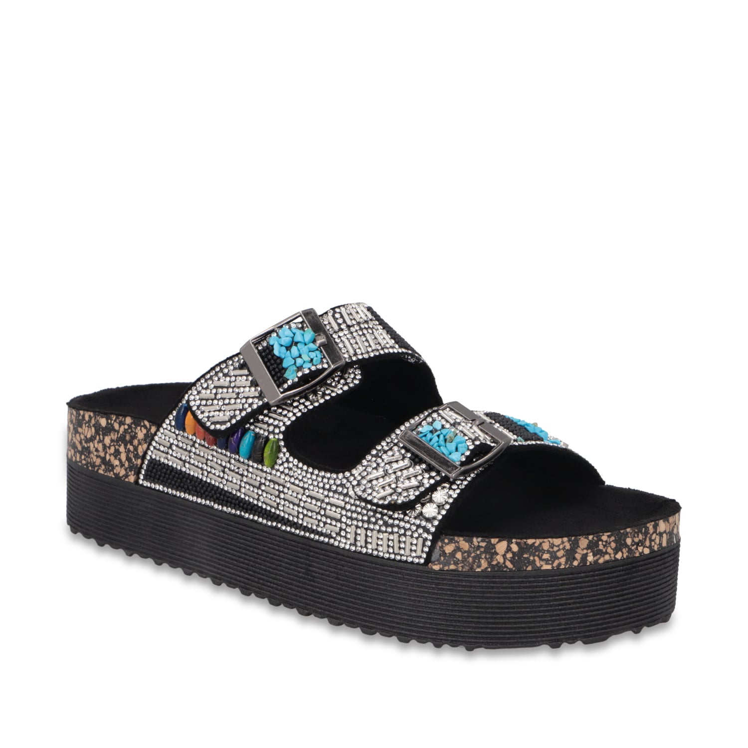 SANDALIA PLATAFORMA NEGRA MUJER 65952 - 2