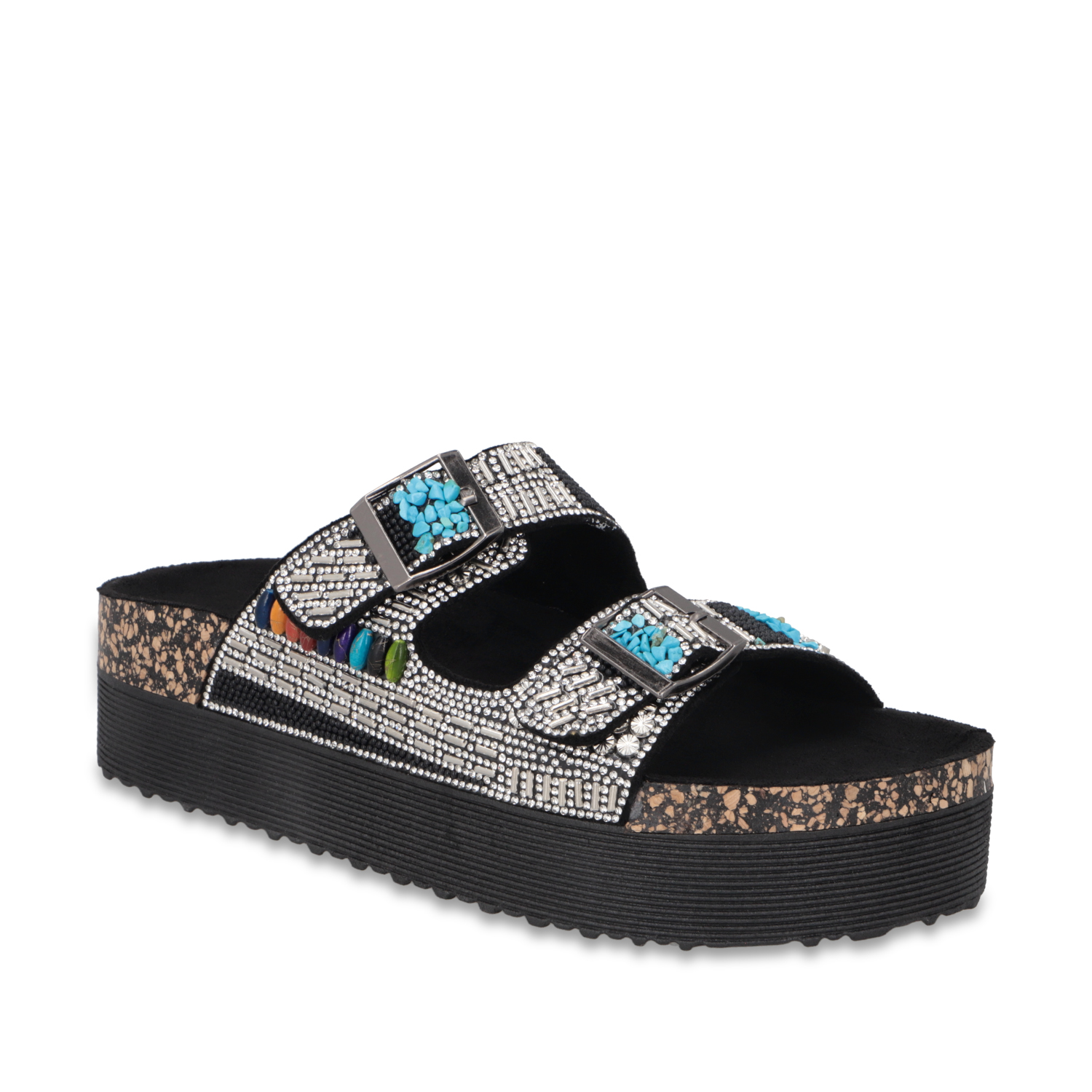 SANDALIA PLATAFORMA NEGRA MUJER 65952 - 2