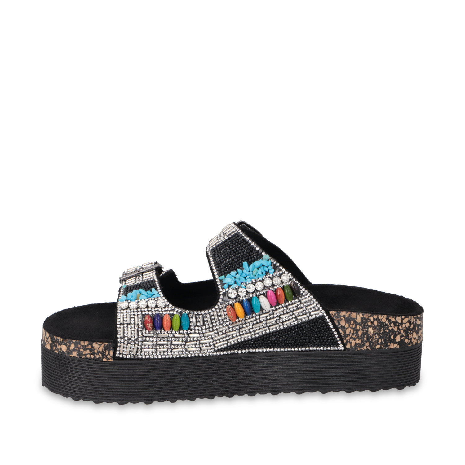 SANDALIA PLATAFORMA NEGRA MUJER 65952 - 4