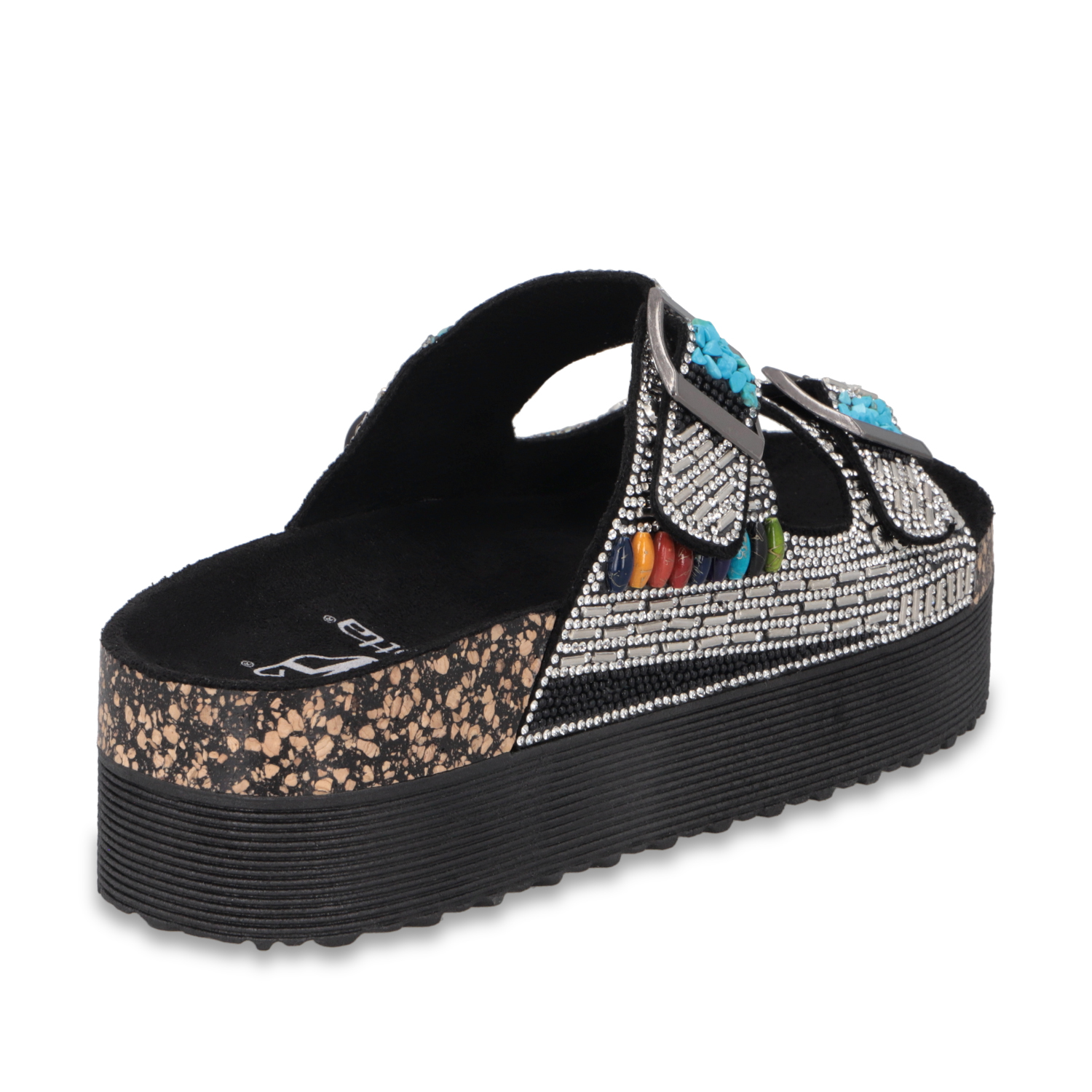 SANDALIA PLATAFORMA NEGRA MUJER 65952 - 5