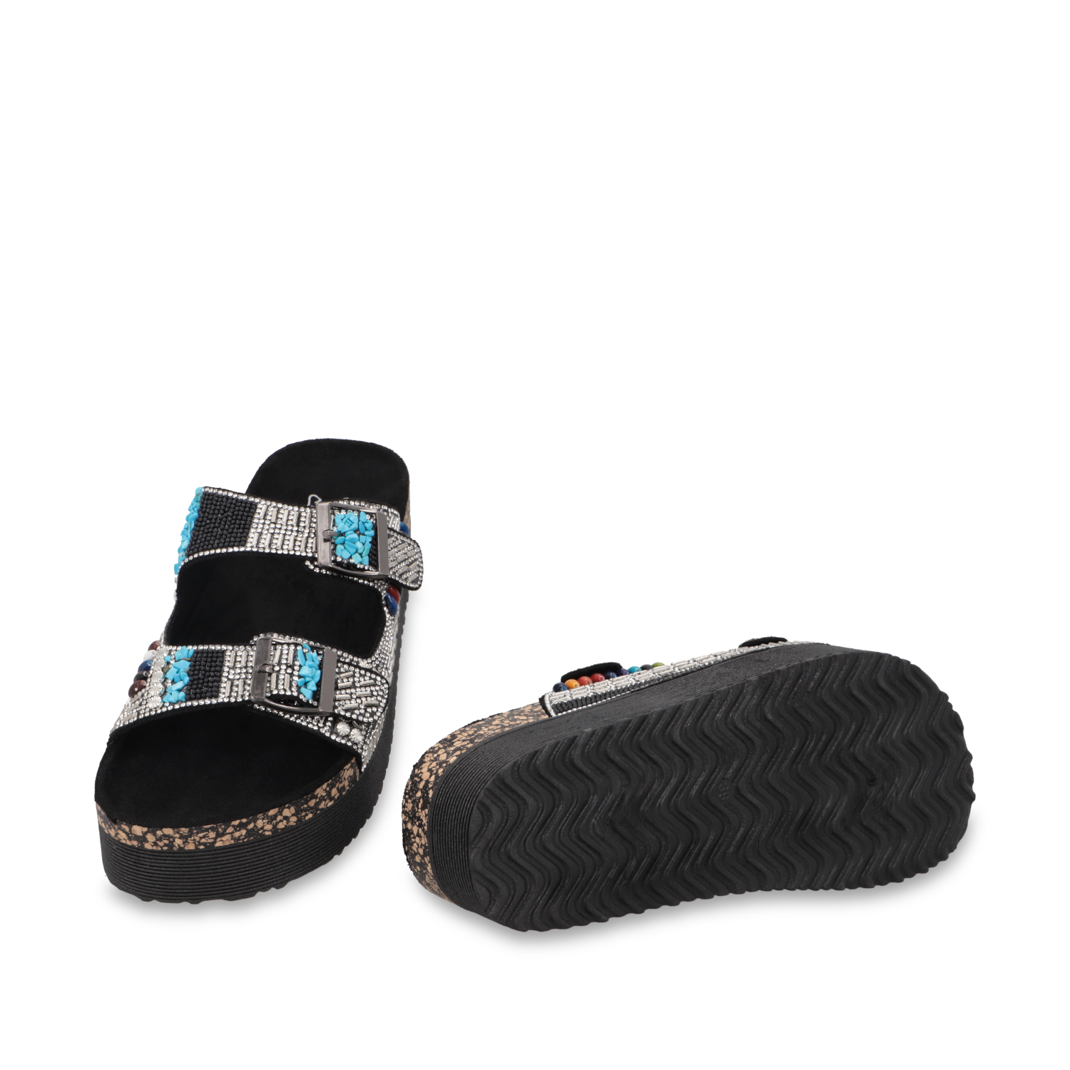 SANDALIA PLATAFORMA NEGRA MUJER 65952 - 7