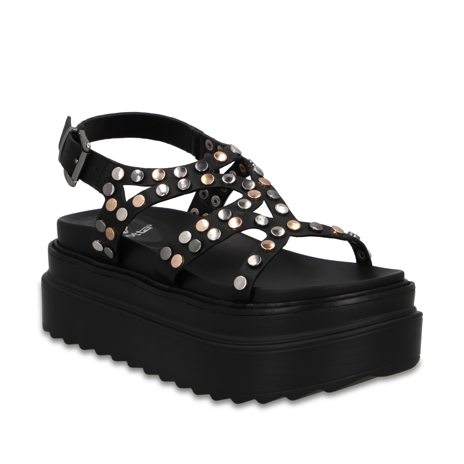 SANDALIA PLATAFORMA NEGRA MUJER 25236 - 2